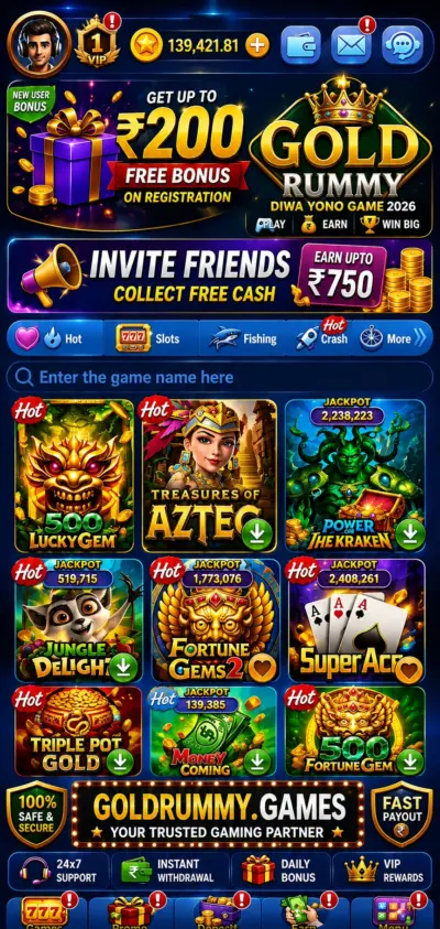 Gold Rummy Games Poster